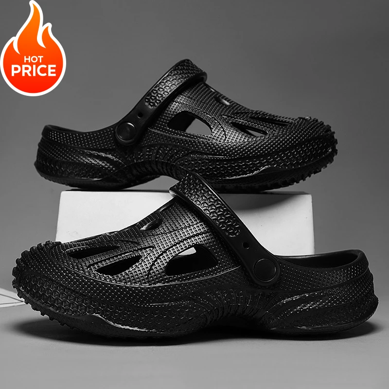 

Летние мужские шлепанцы на платформе, удобные уличные сандалии 2026, пляжные тапочки, мужские домашние шлепанцы, обувь для ванной комнаты