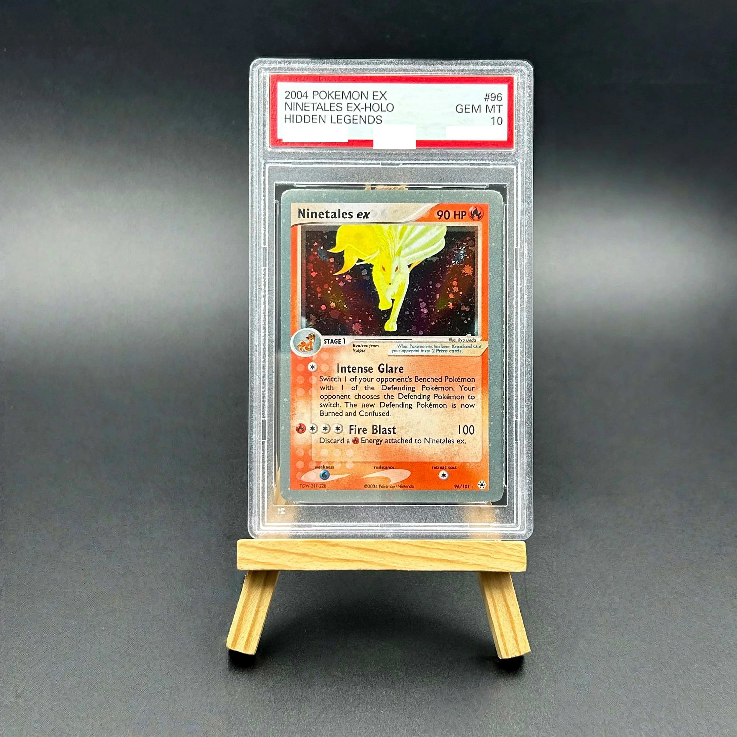 

2004 Pokemon Ninetales ex #96 EX Hidden Legends Holo Textured Holo Gem Mint 10 Rare Vintage TCG Collectible Card