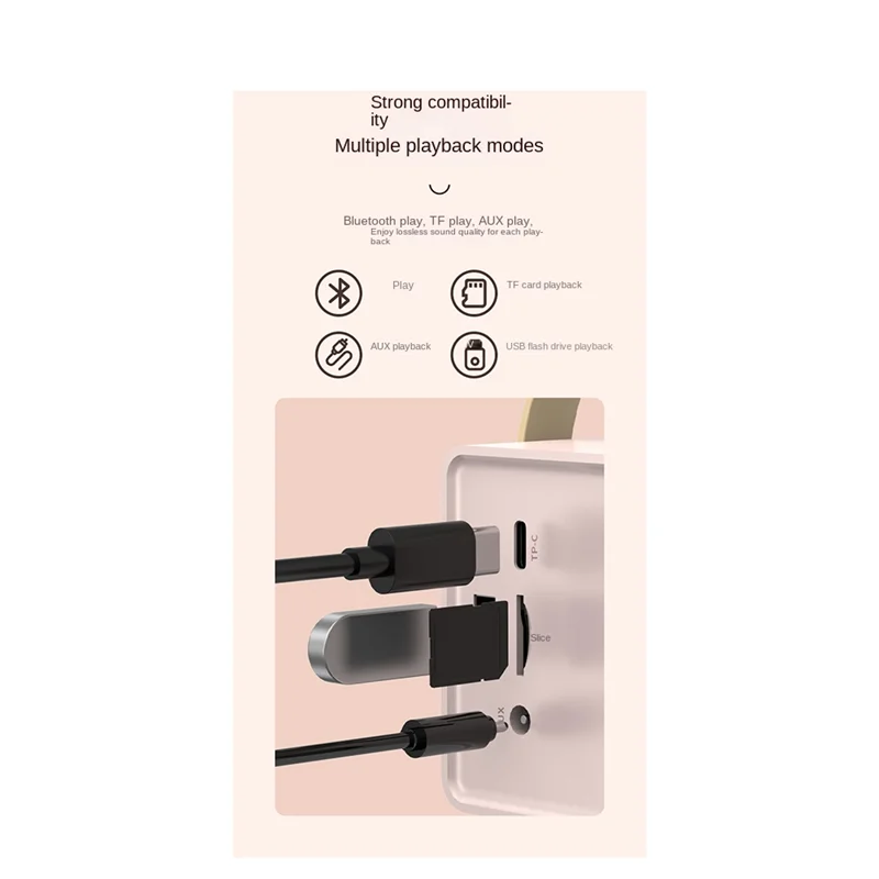 موثوقة-مكبر صوت بلوتوث كلاسيكي ريترو مشغل موسيقى صوت ستيريو محمول صغير للسفر مشغل موسيقى أبيض-ABDQ