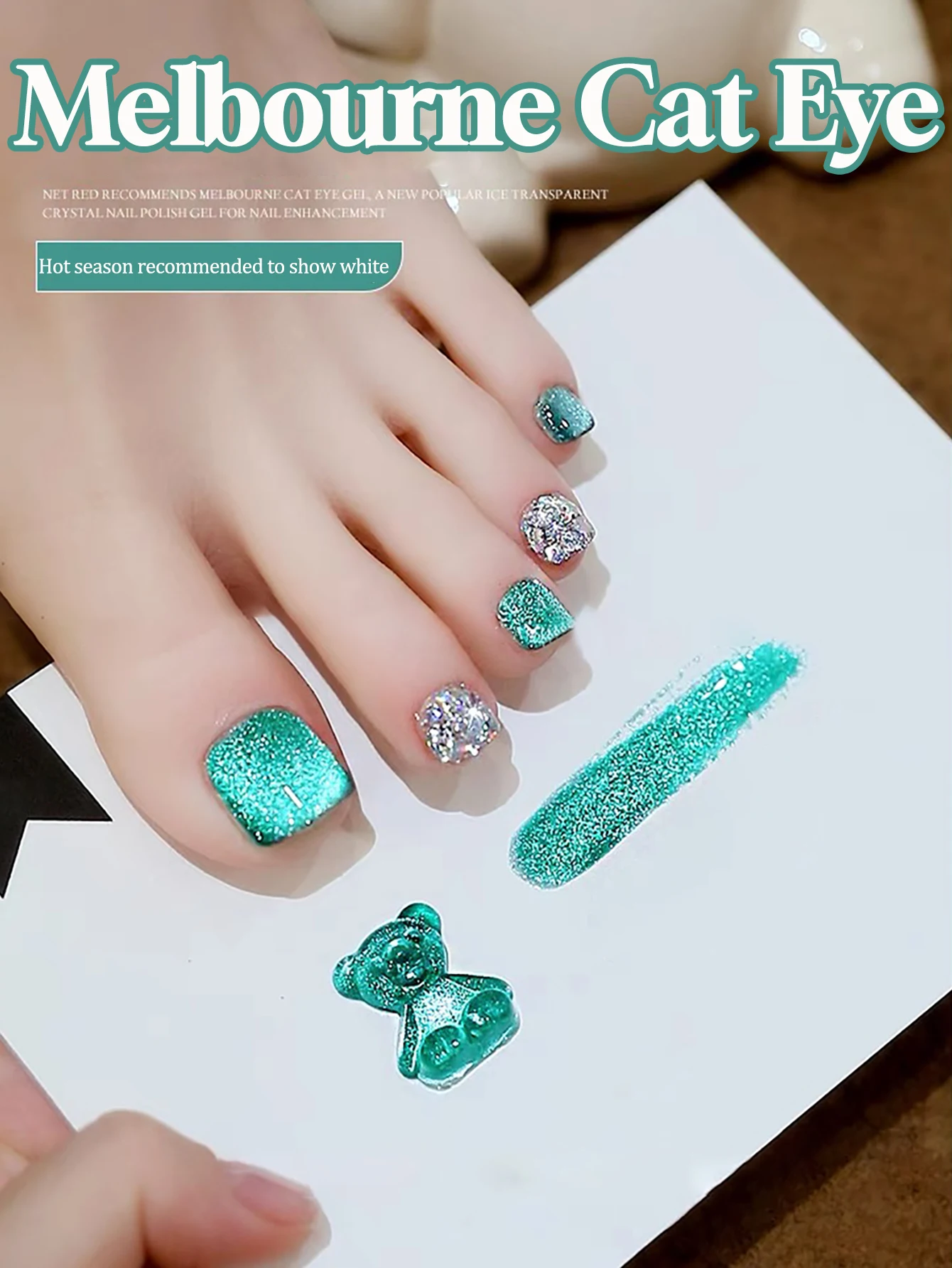 WS 1-20Pcs Melbourne Cat Eye Enamel Explosion Flash Nail Polish 2025 New Mint Mambo Turquoise Cat Eye Gel Nail Art Nail Supplies