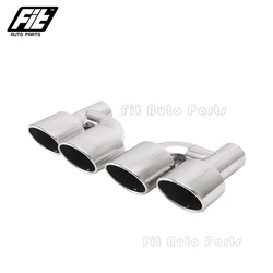 Tubo de escape tipo H de acero inoxidable, punta de silenciador doble ovalada 2,5 inchi para AG W204 W211 Clase C C63, 1 piezas