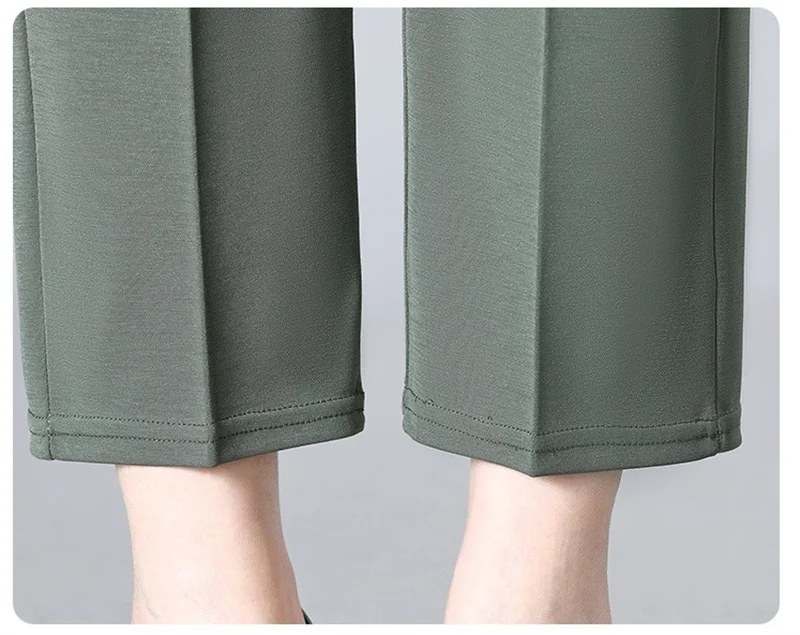 Middle Aged Women's Pants 2026 New Summer Thin High Waiste Elastic Loose Straight Pants Female Casual Trousers 5XL 6XL 7XL 8XL