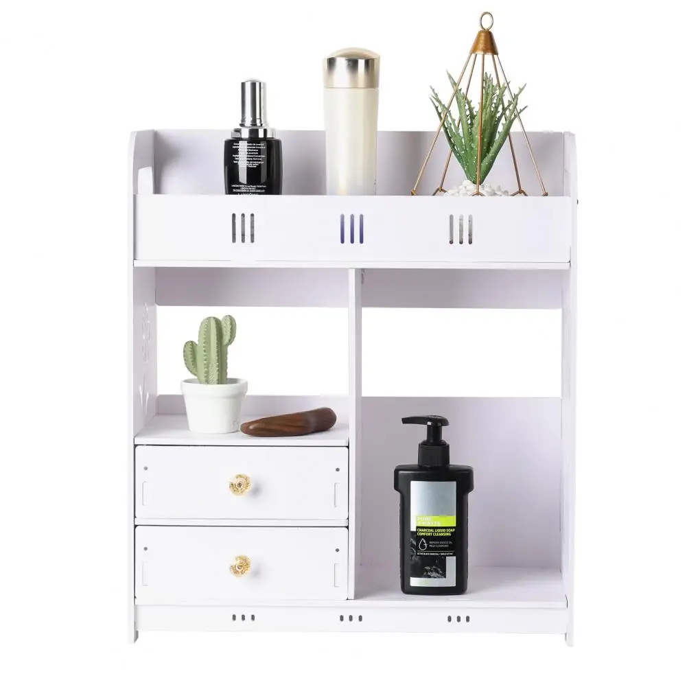 Mueble de baño con flor hueca tallada, mueble de almacenamiento de baño montado en la pared, estante de almacenamiento para inodoro de baño