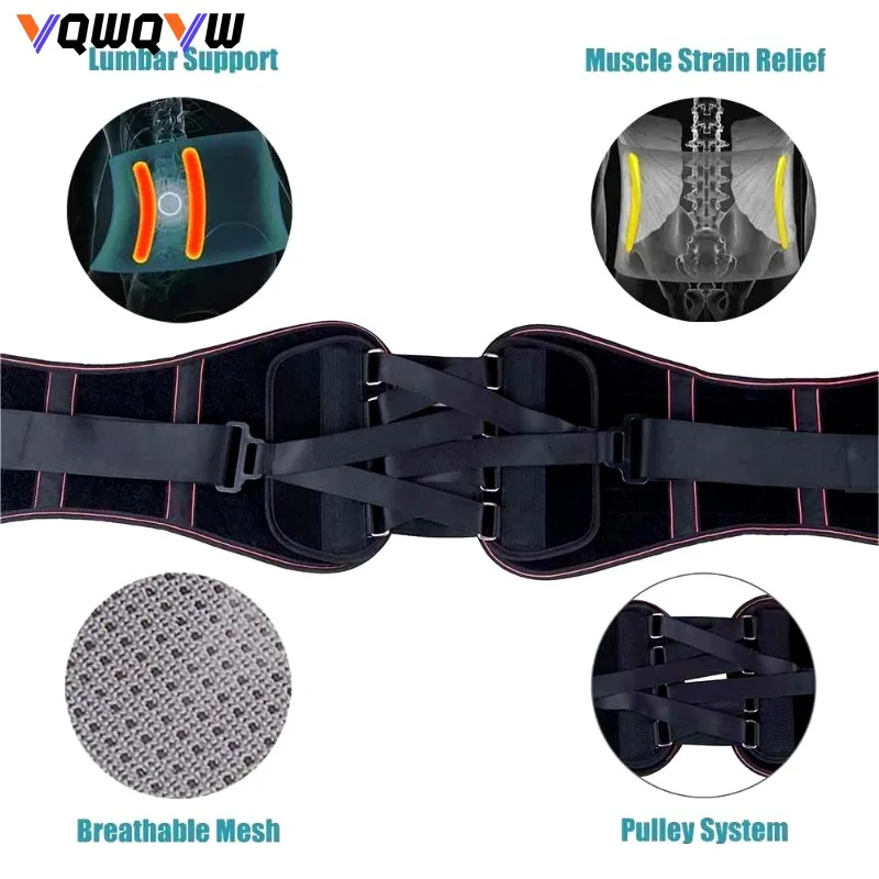 1Pcs Lower Back Brace Pain Relief,Lumbar Support Belt for Women and Men - Adjustable Waist Straps for Sciatica, Spinal Stenosis