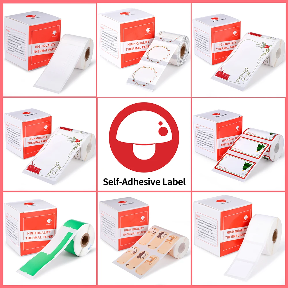 Phomemo White Thermal Label Adhesive Sticker Roll Color Transparent Label,suit for phomemo M108 M110 M200 M221 M120 M220 P50