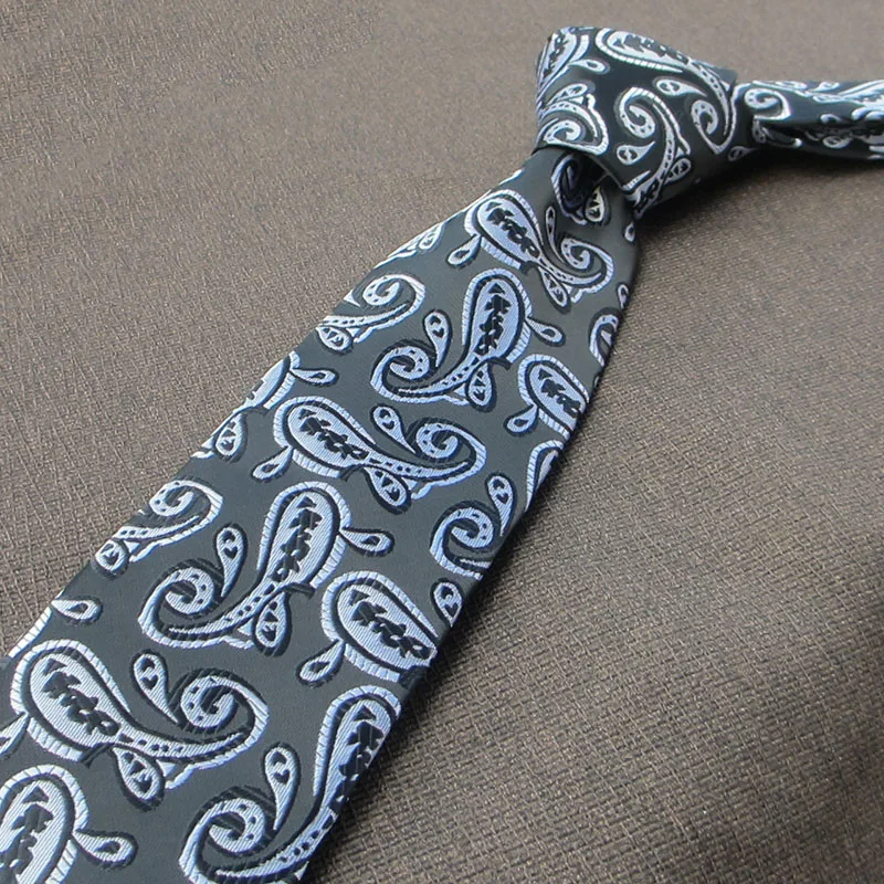vendita all'ingrosso per affari vintage kaki tie-dye cravatta estetica uniforme britannica cravatta blu caffè sottile paisley 7 cm uomo crava