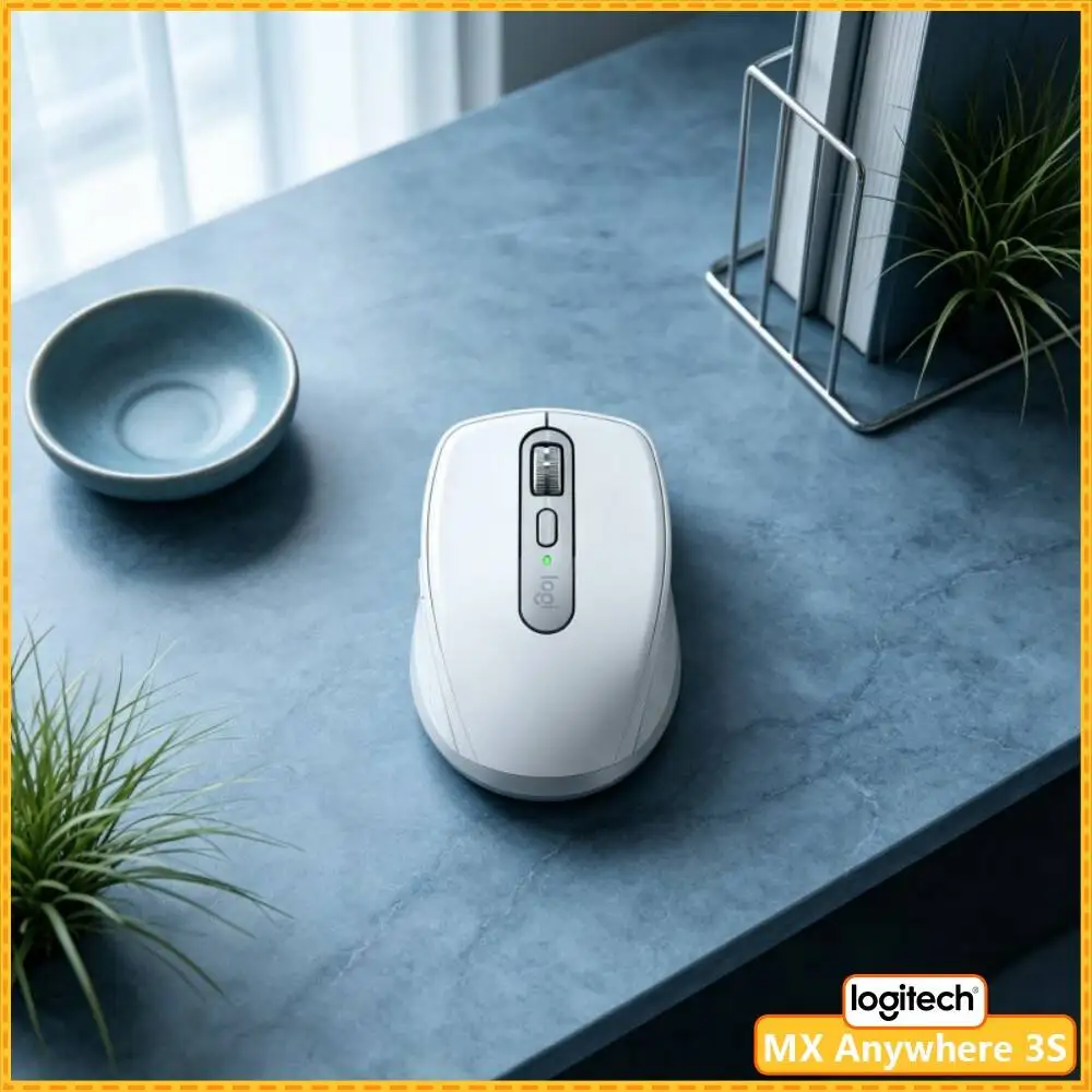 Durable MX Anywhere 3S - 8000 DPI, Hyper-Scroll, Silent Click, Ideal for Auto Freelance Designer & Travel Work