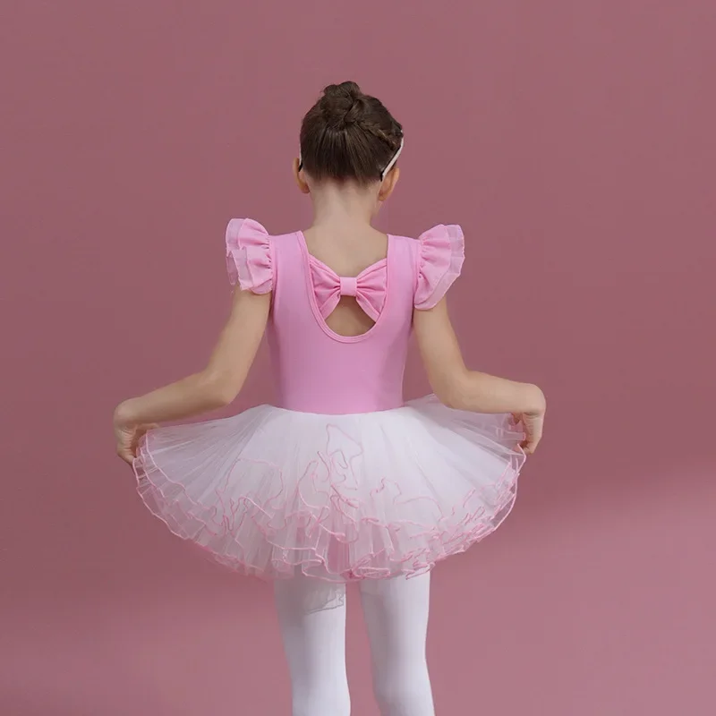gymnastics ballet leotard toddler girls baby kids Dance wear long sleeve Ruffle flying Sleeve tutu skirt outfit dress clothes