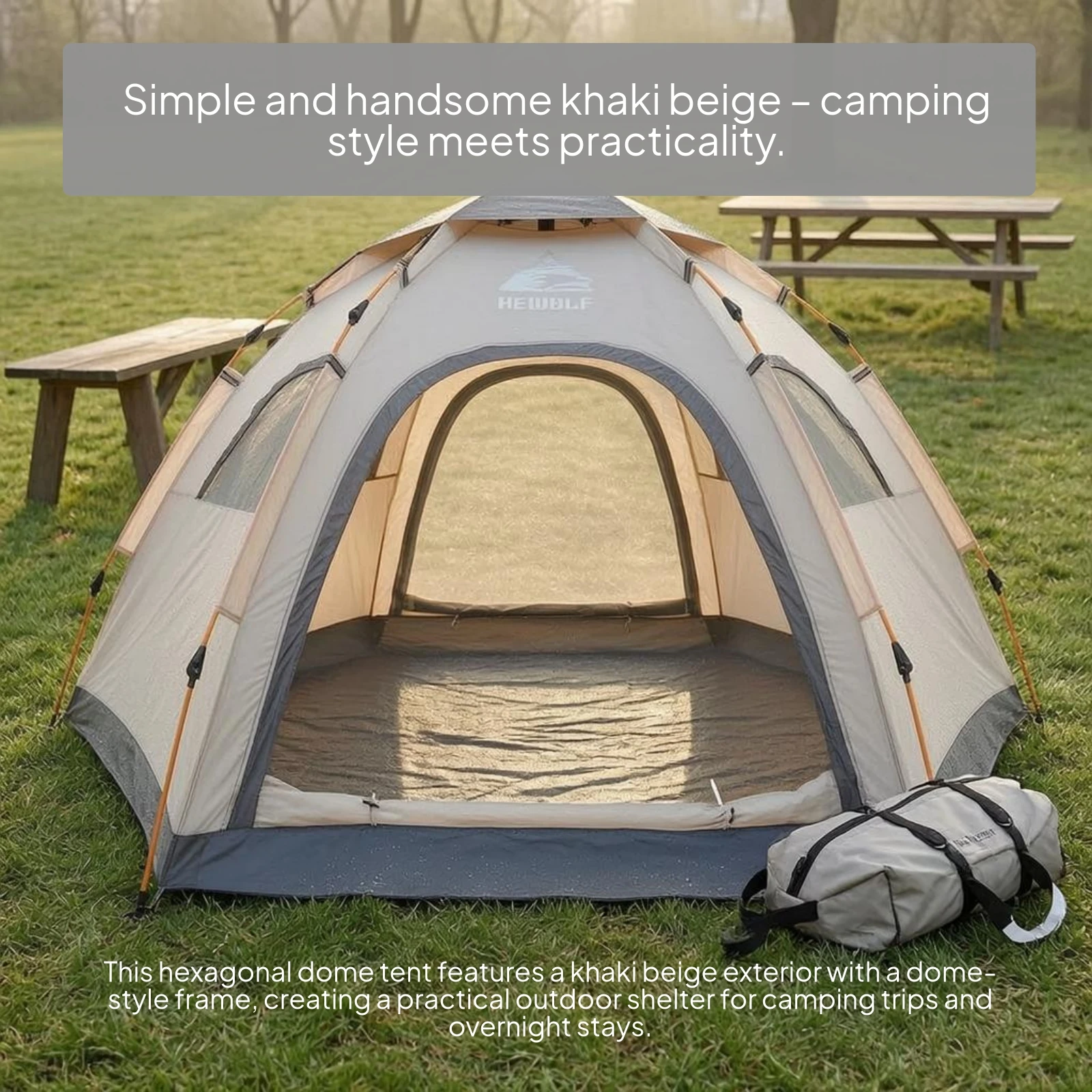 Hexagonal Dome Tent Good Ventilation Automatic Camping Tent