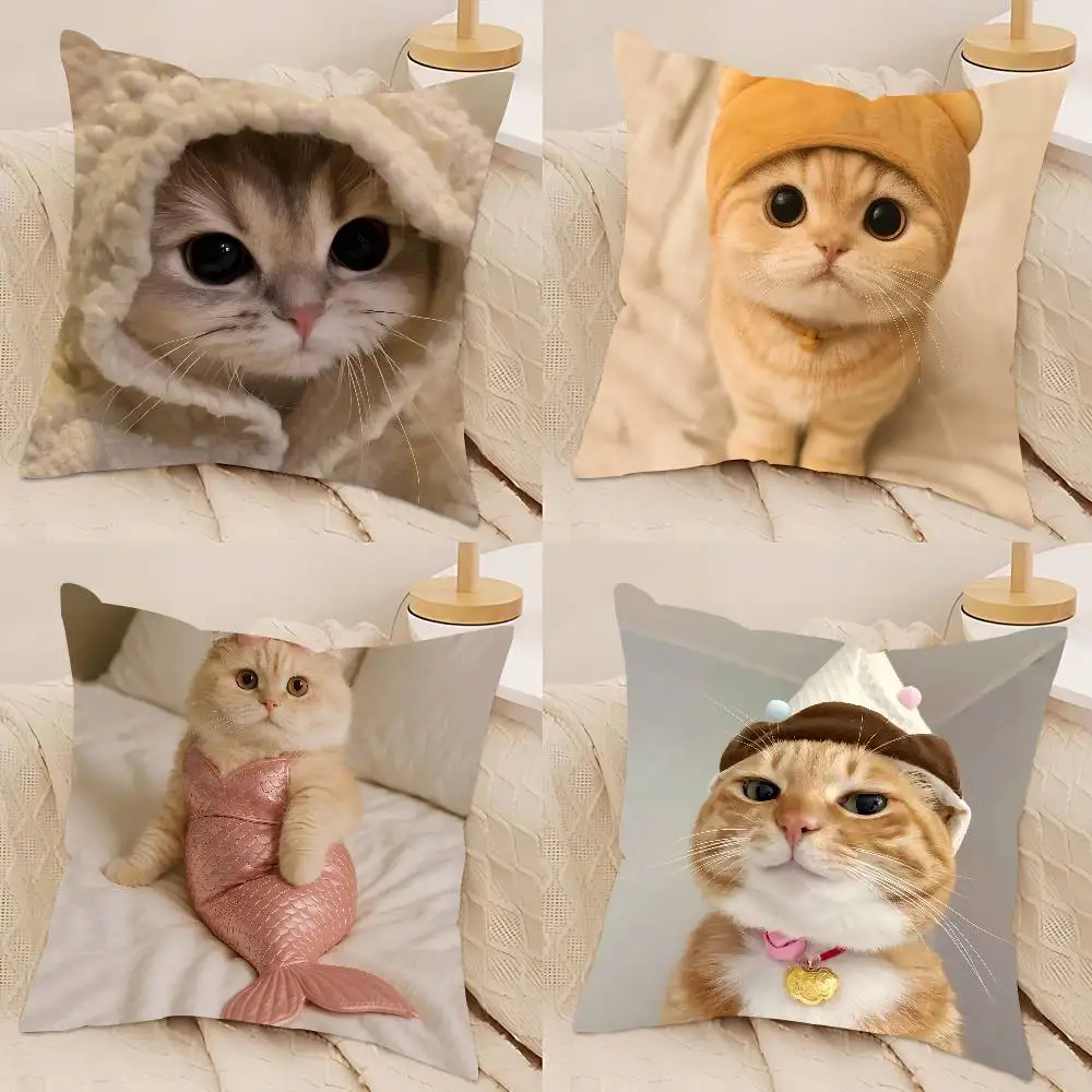 

Cute Funny Cat Pillow Case Removable Washable Cushion Cover – All-Season Soft Linen