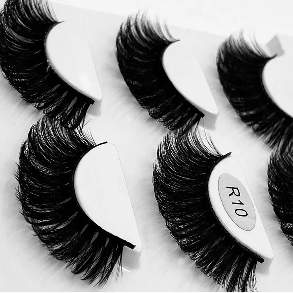 SKONHED 3Pairs Women Beauty Handmade Dramatic False Eyelashes 100% Cruelty free 20mm Fluffy 3D Mink Lashes