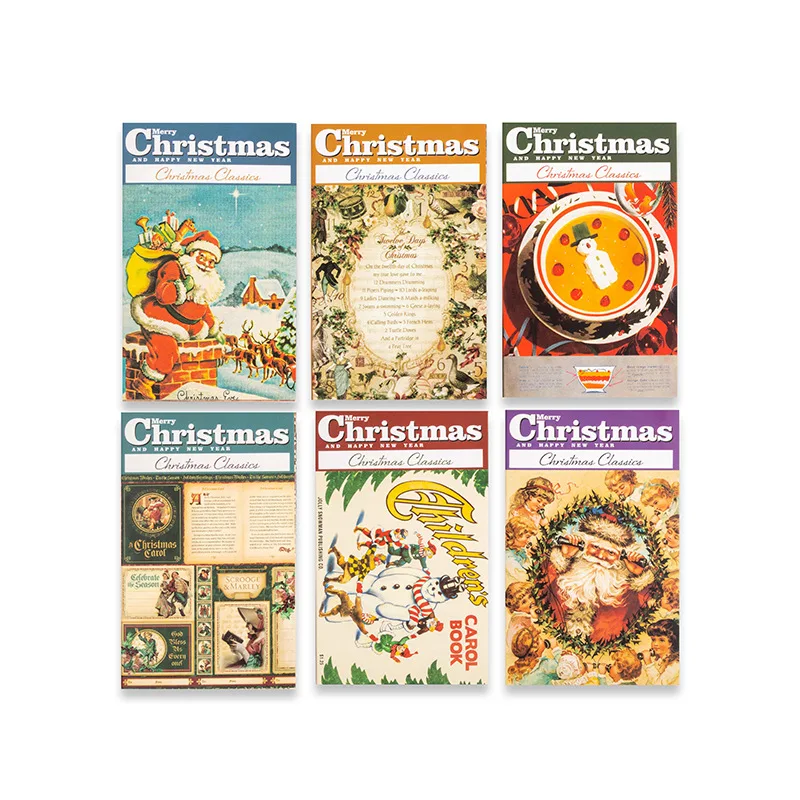 50 pcs Christmas themed material paper Vintage Decorative Hand Account Diary Scrapbooking Background paper