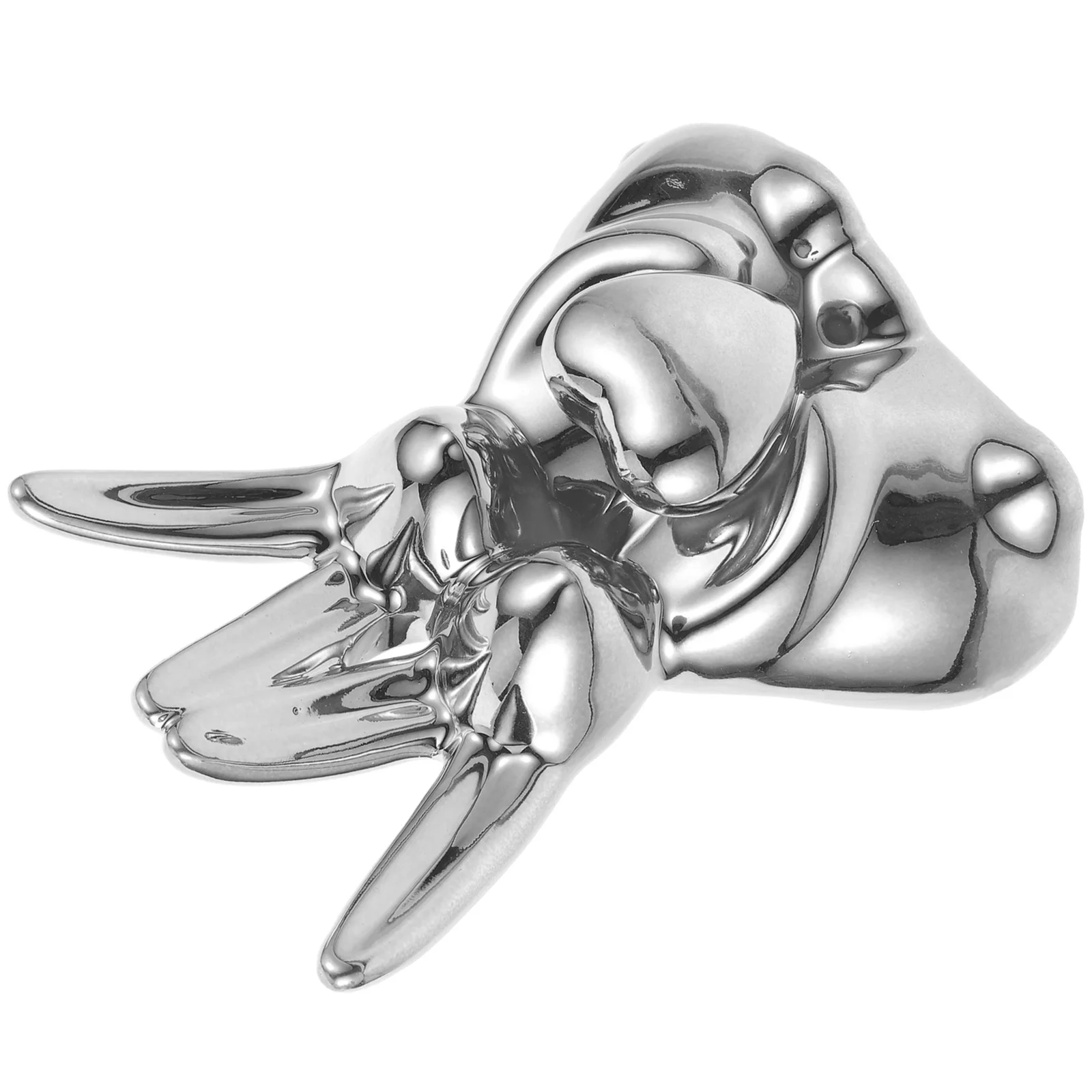 

Decorative Bunny Mini Rabbit Decoration Silver Miniature Figurine Ceramic Ornament