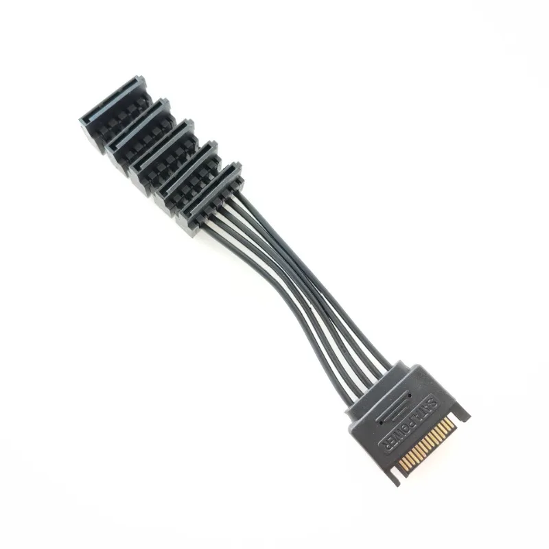 Cable de disco duro SATA de fuente de alimentación, Cable de expansión Ultra corto de 1 a 5 PSU, 18awg, 11cm