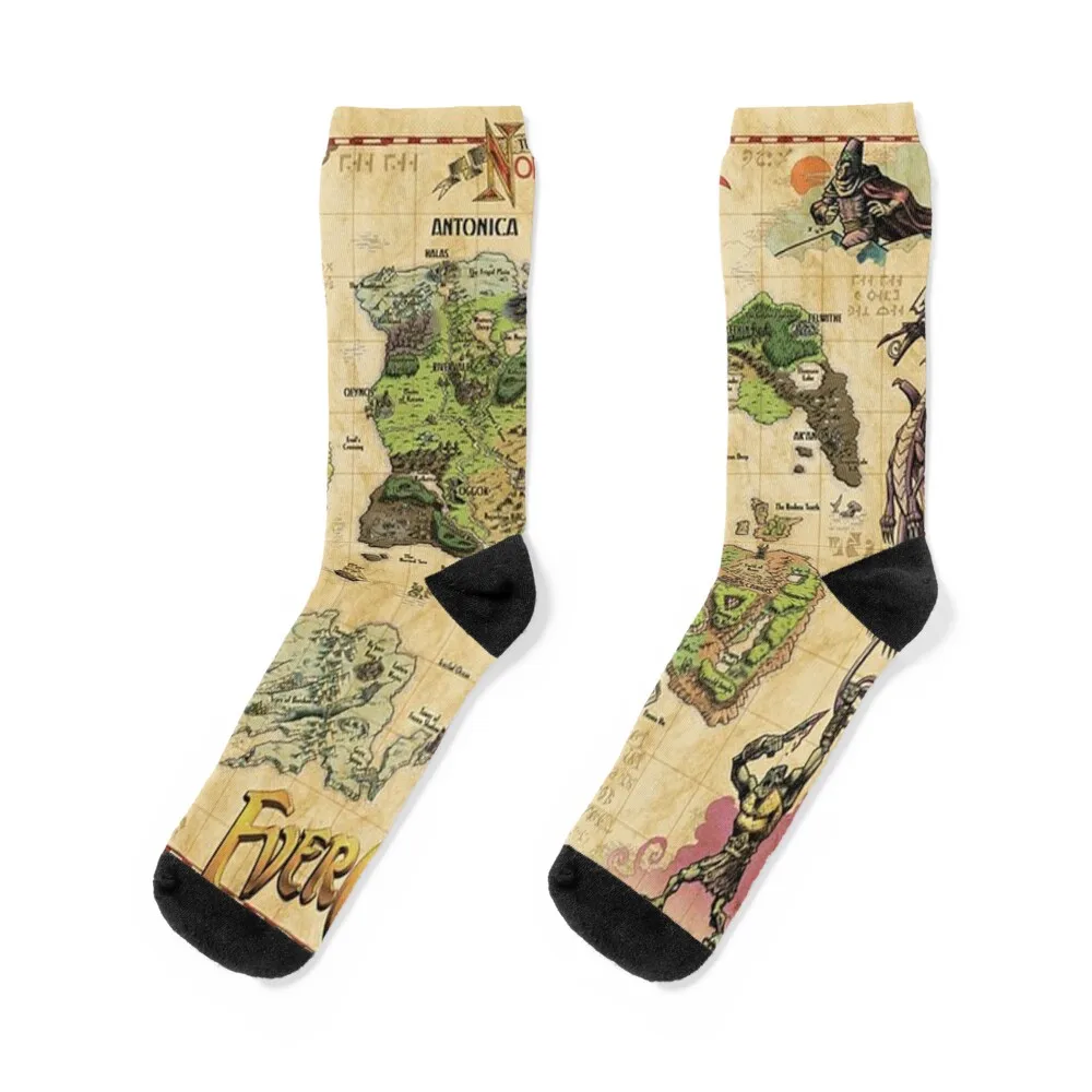 

Everquest World of Norrath Map Socks summer man luxury anti-slip Man Socks Women's