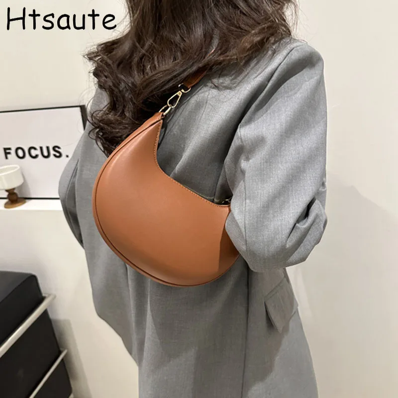 

All-match Elegant Underarm Bag Women PU Leather Crossbody Bags Trendy Shoulder Bag Mini Handbag with Zipper Closure bolsos mujer
