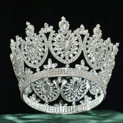 New Bling Wedding Crown Diadem Tiara With Zirconia Crystal Elegant Woman Tiaras and Crowns For Pageant Party
