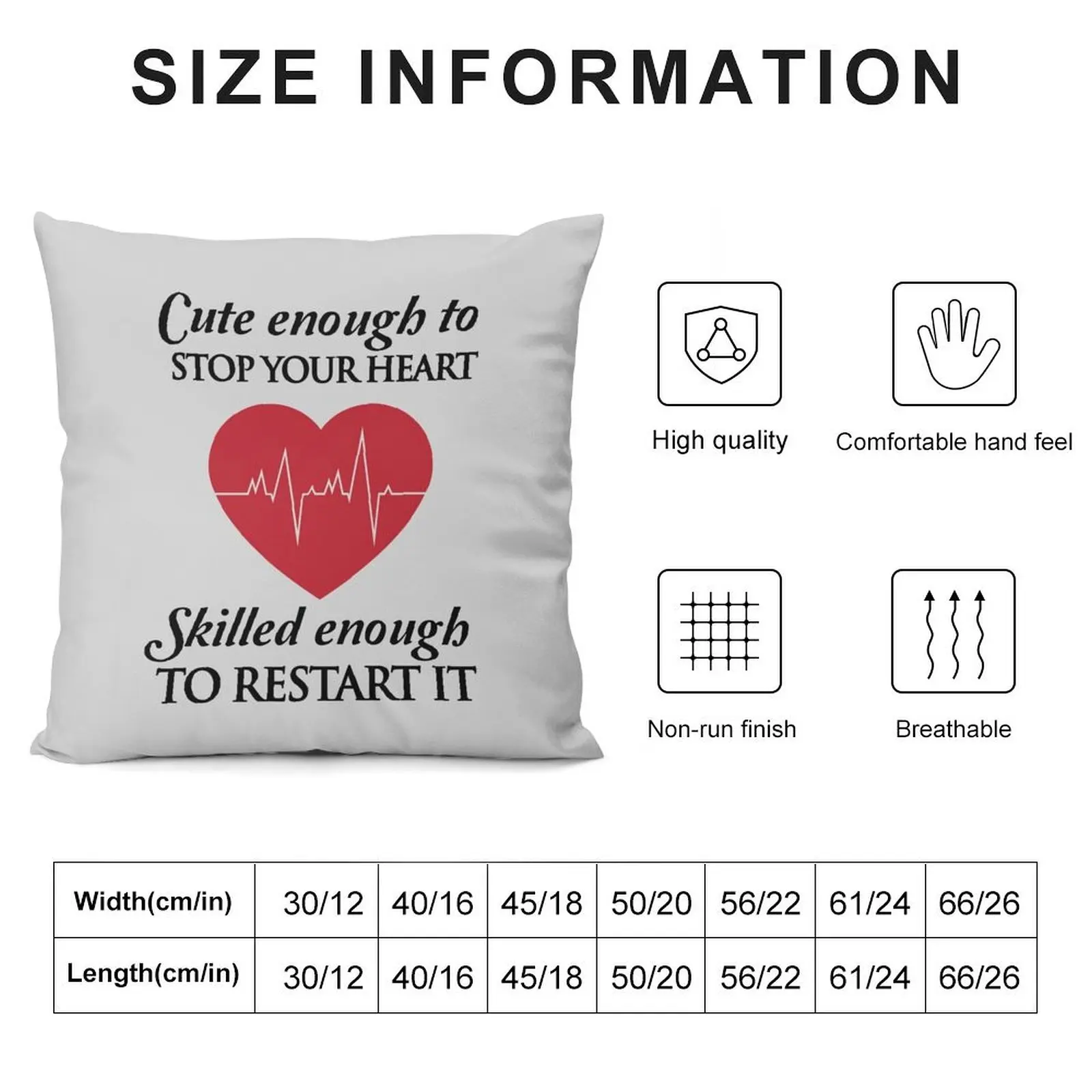 Nurses: Cute enough to stop your heart. Skilled enough to restart it Throw Pillow Covers For Sofas Cushions For Sofa pillow