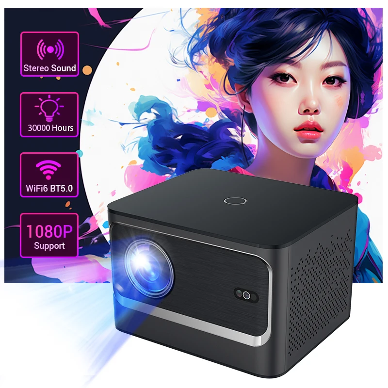 

New Arrival 4K Smart Projectors Android 11 Native Portable Projectors HY320 Mini Dual Wifi6 BT5.0 4K 1080P Home Cinema Beamer