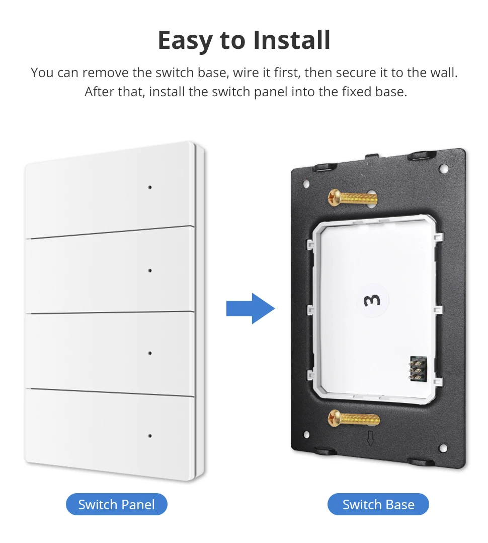 Zemismart Zigbee Smart Wandlichtschalter Aluminiumlegierung Panel Neutralleiter Erforderlich 1 2 3 4 Fach Kompatibel mit Tuya Smart Life App ZM-808 – Detail 3