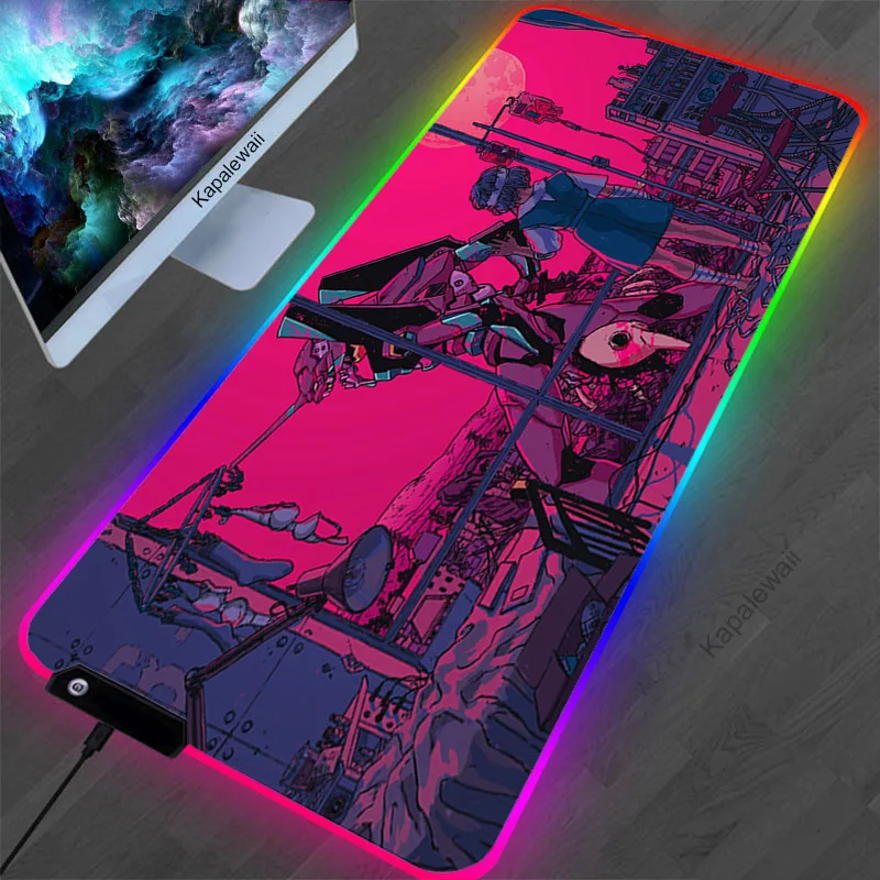 Colorful Mouse Pad RGB Gundam Gaming Accessories Computer Large Speed Carpet With Backlight 900x400mm Keyboard Gamer Mousepad