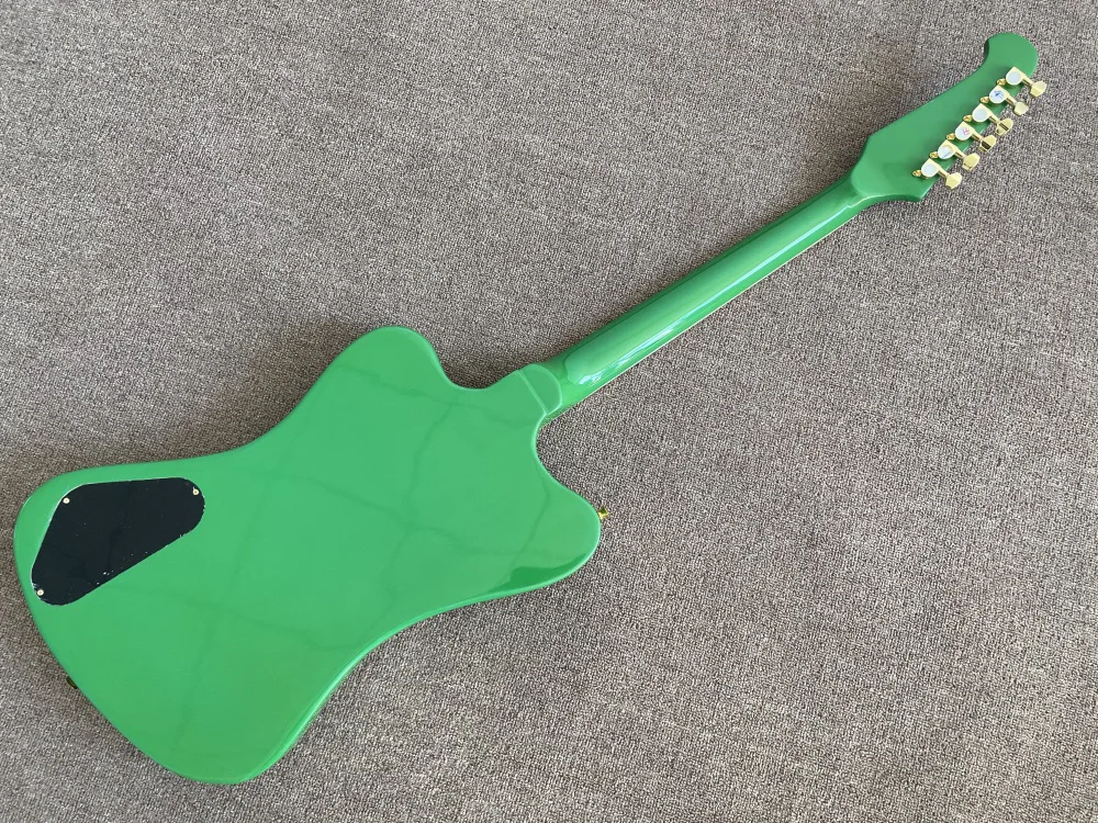 Electric Guitar Fire bird, 6 strings, GREEN color, Well crafted，Rosewood Fingerboard，High Quality, In Stock, Fast Shipping