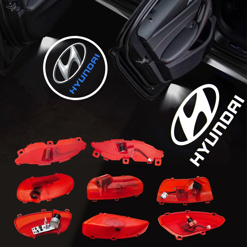 2 قطعة سيارة Led ترحيب أضواء مجاملة العارض شبح الظل شعار ضوء لشركة هيونداي سوناتا 8 سوناتا 9 VI (YF) إلنترا سانتا في #1