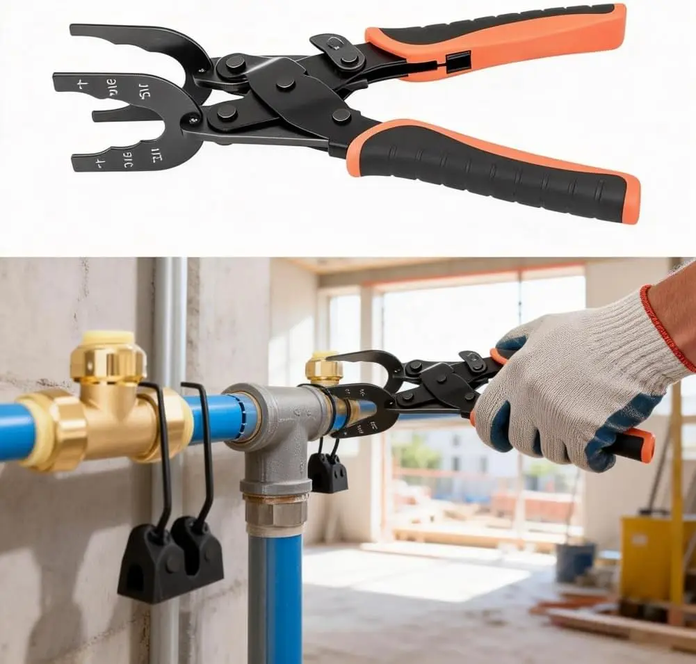 Push-Fit-Abisolierzange für 1/2, 3/4 und 1 Zoll Push-to-Connect-Fittings zur Entfernung an PEX-, Kupfer- und Messingrohren – Detail 3