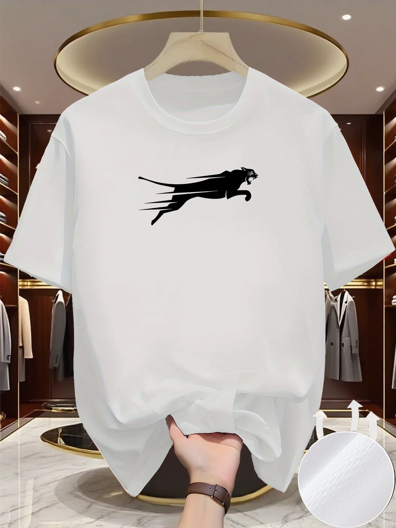 Summer New Flying Wolf Print Men's/Women's Printed Short-sleeved T-shirt Loose and Versatile Fashion Half-sleeved Casual Wear
