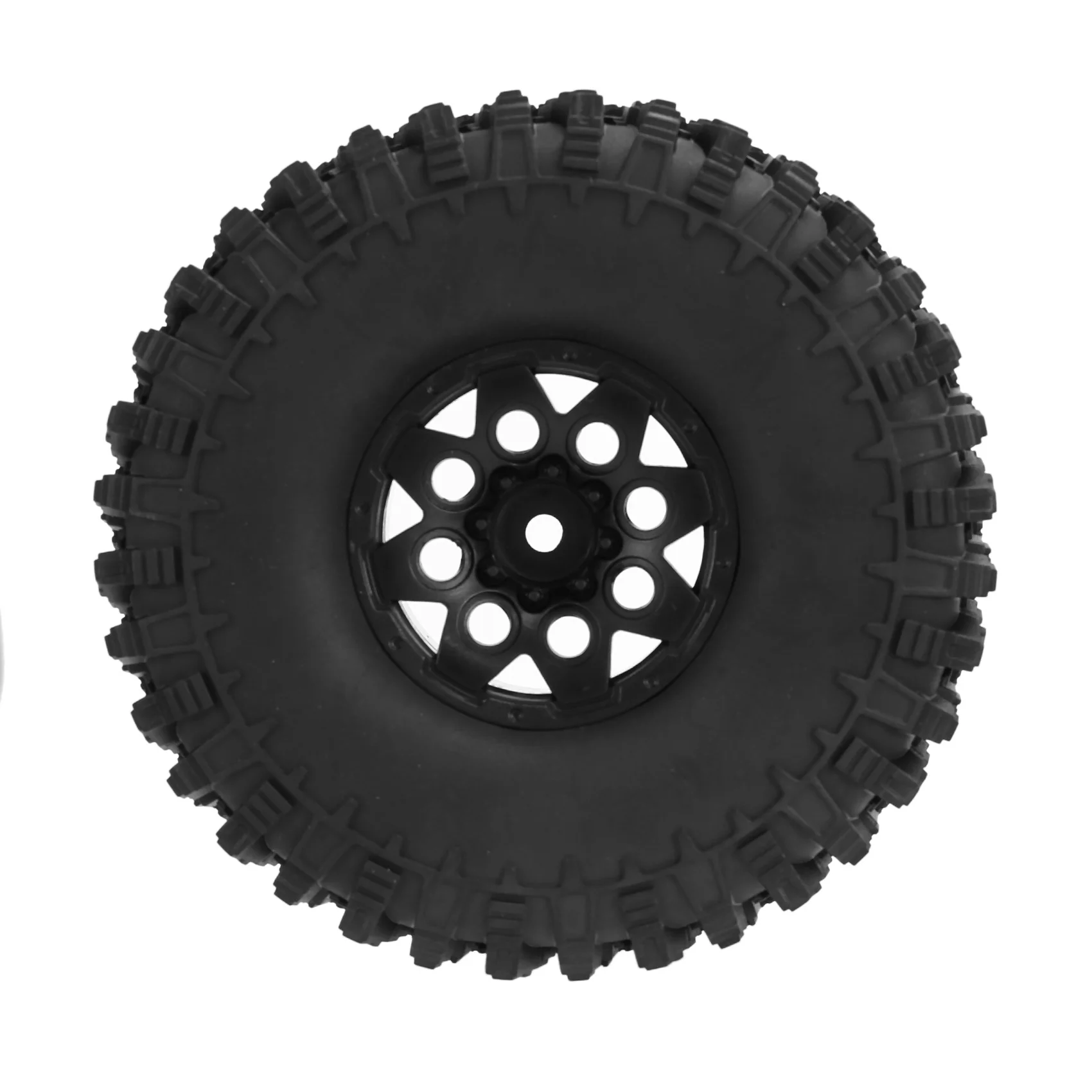 ABME New 4PCS 120mm 1.9 Beadlock Wheel Rim Tire Set for 1/10 RC Crawler Car TRX4 D90 SCX10 II III MST