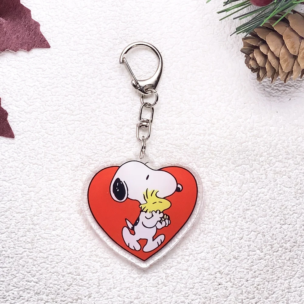 1/13 Stück Cartoon Snoopy Niedlicher Auto-Schlüsselanhänger Zubehör Acryl Lustige Anhänger für Taschen Kawaii Schlüsselhalter Rucksack-Dekoration – Detail 12