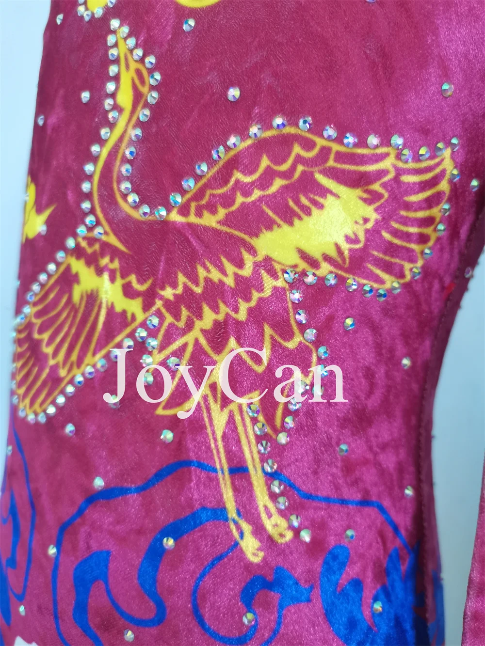 JoyCan-أحجار الراين ثياب جمباز للفتيات والنساء ، سباندكس ، ملابس رقص أنيقة ، أحمر ، منافسة