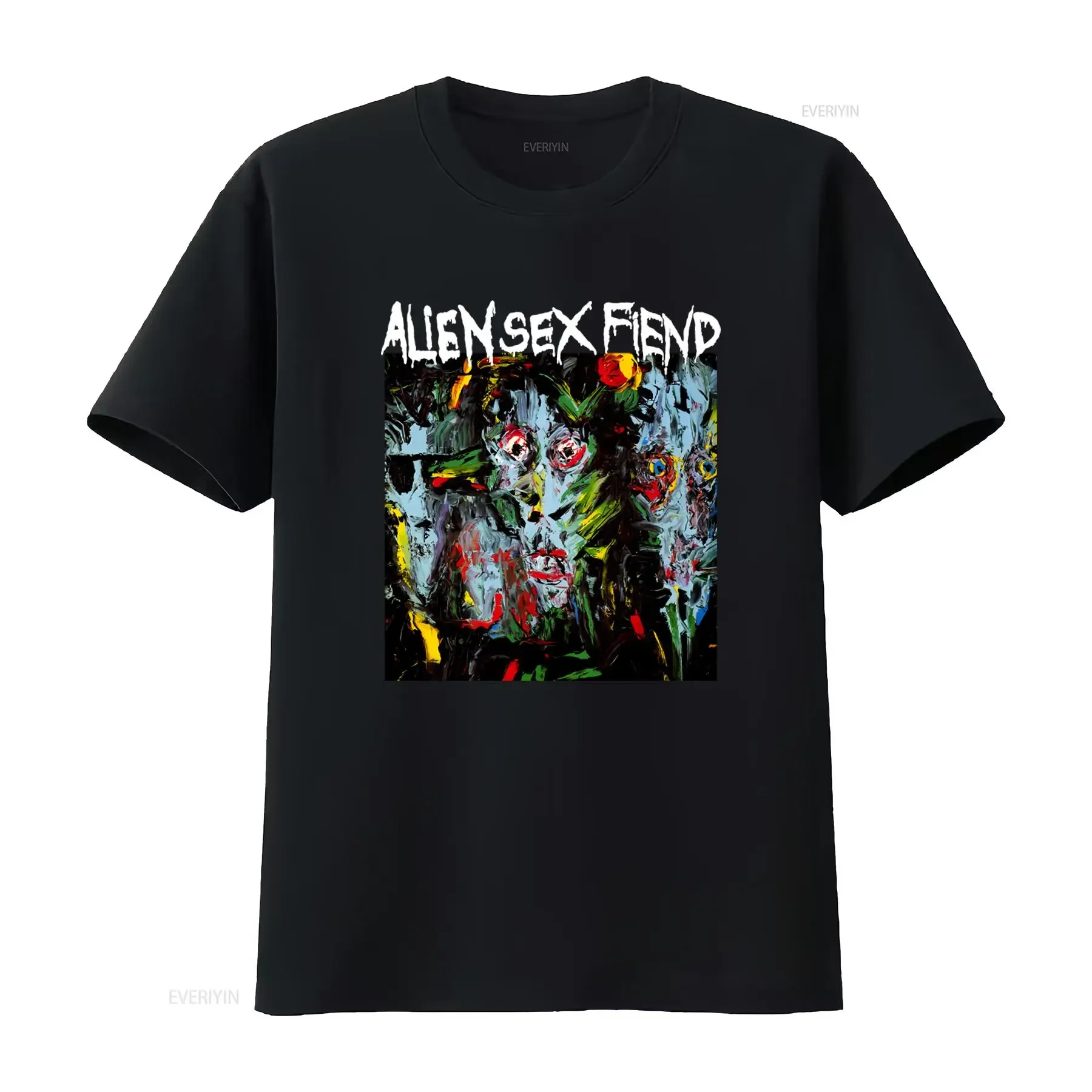 Alien Sex Fiend Print T Shirt Unique Artistic Design for Fashion Forward Individuals vintage Washed Casual Soft homme graphic