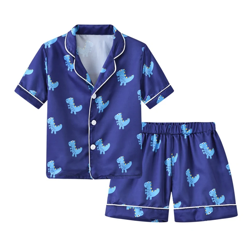 

2Pcs Summer Kids Pajamas Sets Cartoon Boys Girls Short Sleeve+Shorts Pyjamas Toddler Kids Casual Sleepwear Clothes Pajamas Sets