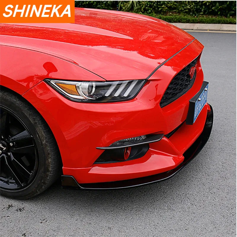 SHINEKA ABS Car Front Fog Light Eyelid Decoration Cover Trim Strips Stickers For Ford Mustang 2015-2018 Car Styling Accessories