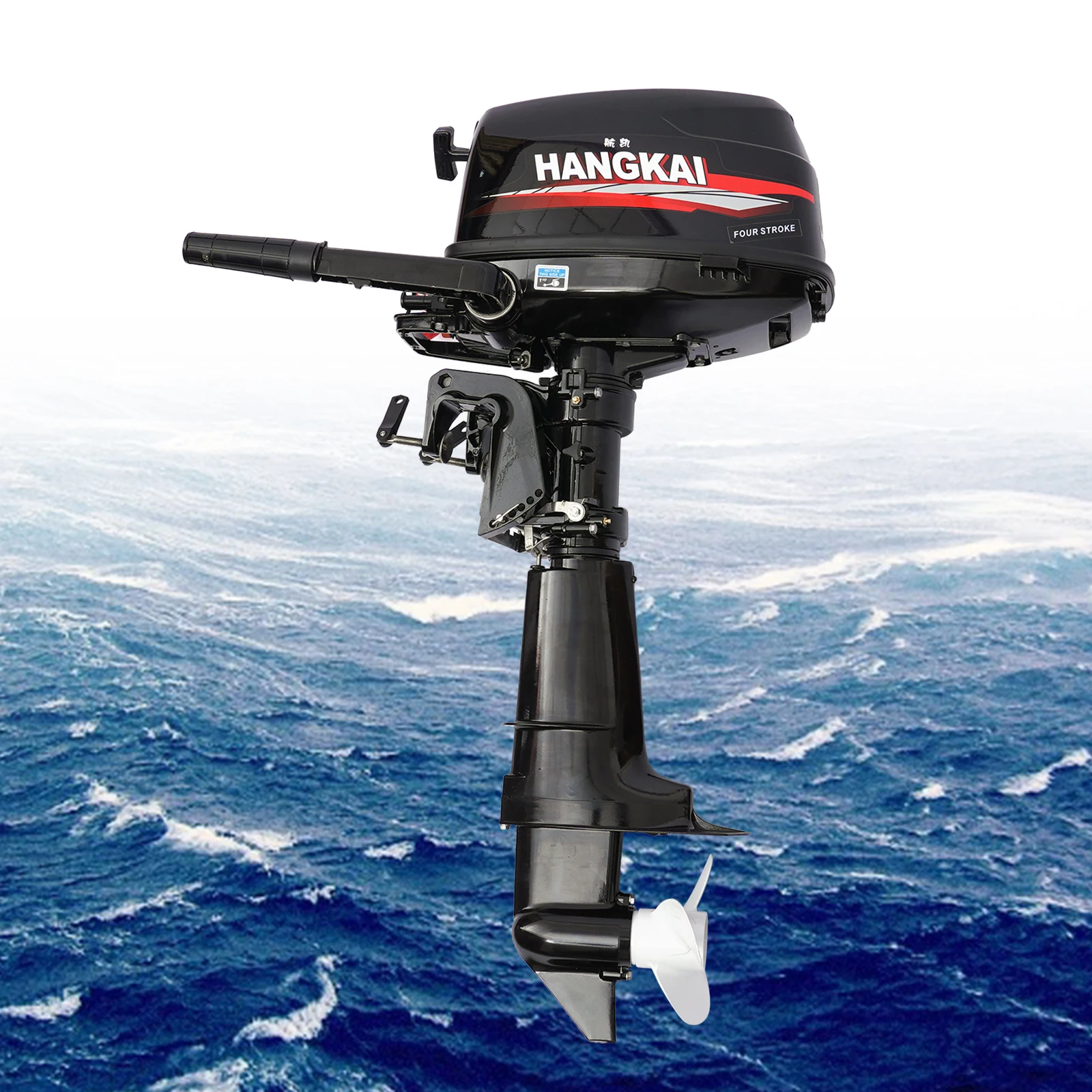 HANGKAI 123CC 4-stroke 6.5 HP Outboard Motor w/ Water-cooling System for small boats