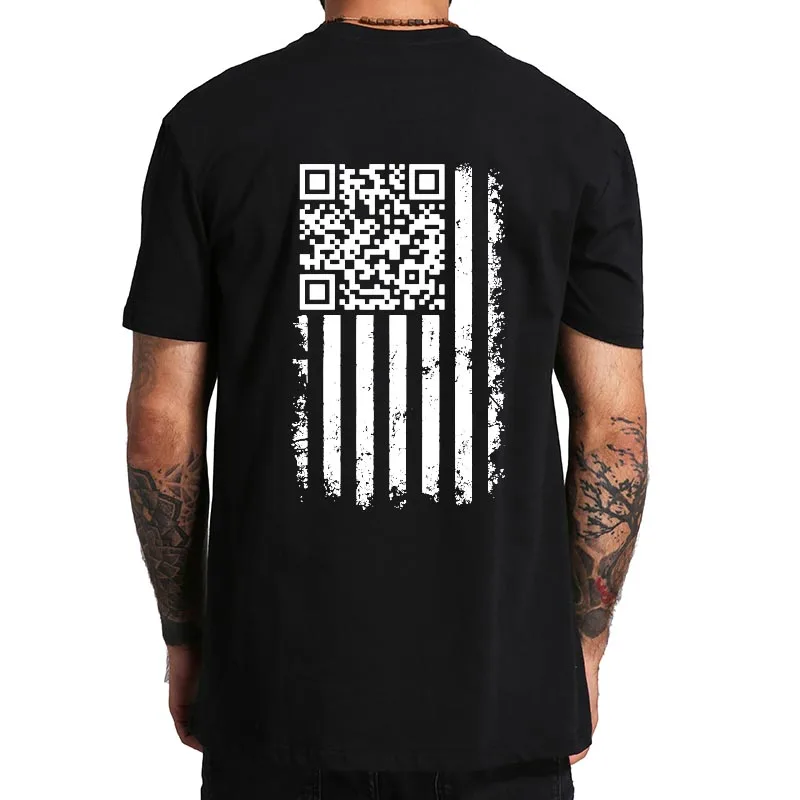 Funny QR Scan Me President Trump T Shirt Trump Dancing Code Retro Women Men Clothing 100% Cotton Soft Unisex T-shirts EU Size