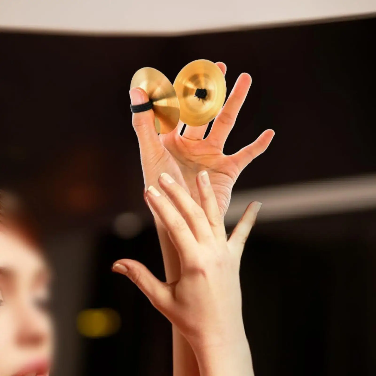 Castañuelas de Cobre para Danza, Accesorios de Danza del Vientre, Fáciles de Agarrar, para Clases y Actuaciones en Escenario