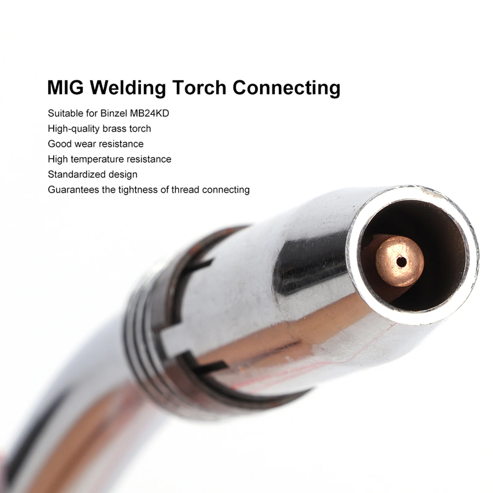 24KD Welding Torch Swan Neck MIG for Binzel Abicor W/Nozzle 9mm Stainless Steel Brass MIG Gun Swan Neck Welding Accessory