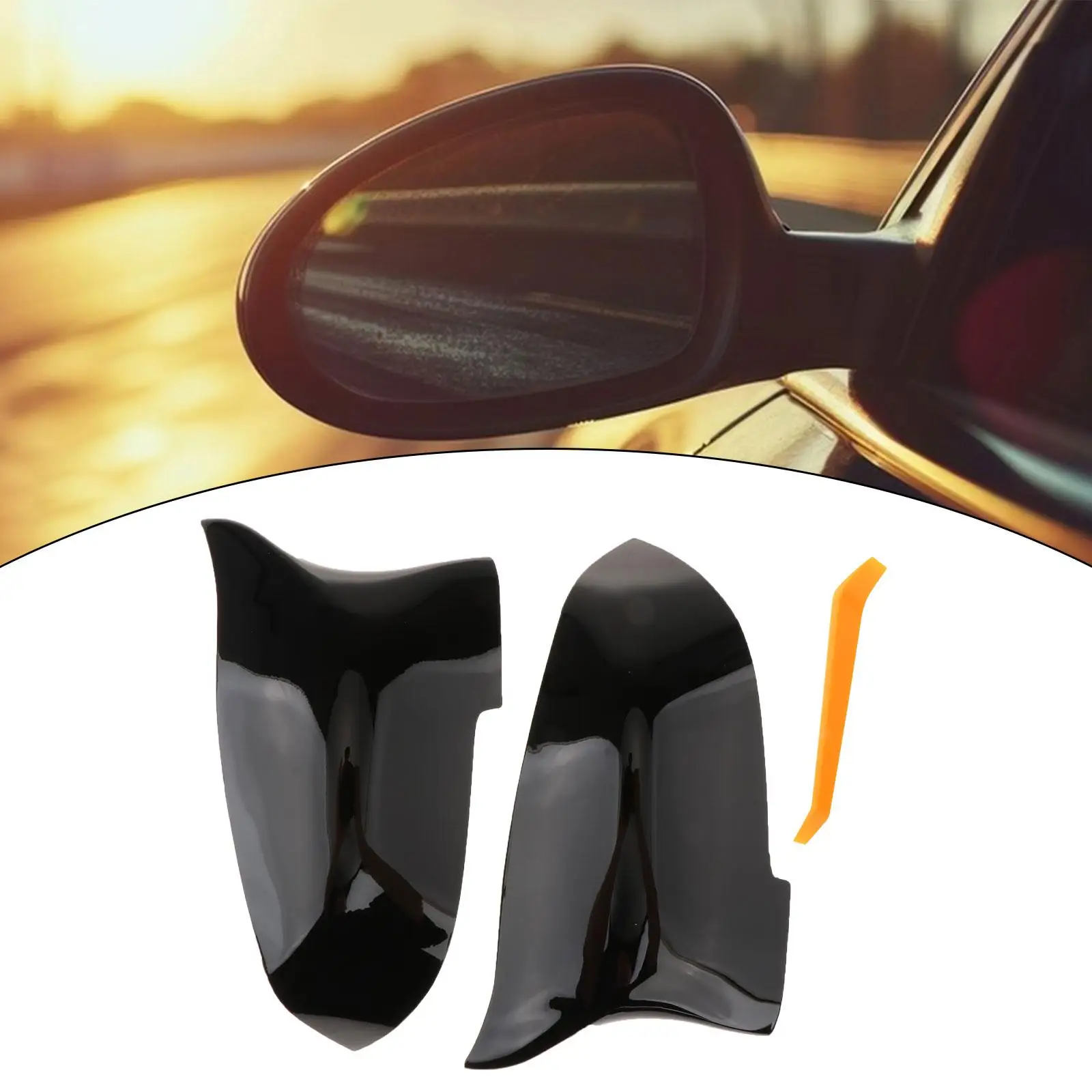 

Car Exterior Rearview Mirror Shell Glossy Black for BMW 7 F01 F02 13-15