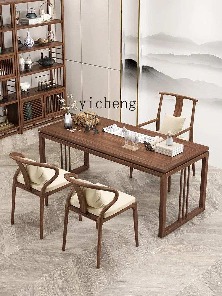 desk chair pure solid wood calligraphy table mortise and tenon North American black walnut