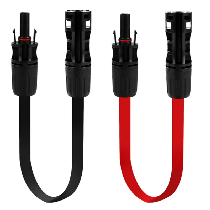 

New--Solar Panel Flat Photovoltaic Extension Cable(1 Pair) For Connecting Inverters In Photovoltaic Installations Line
