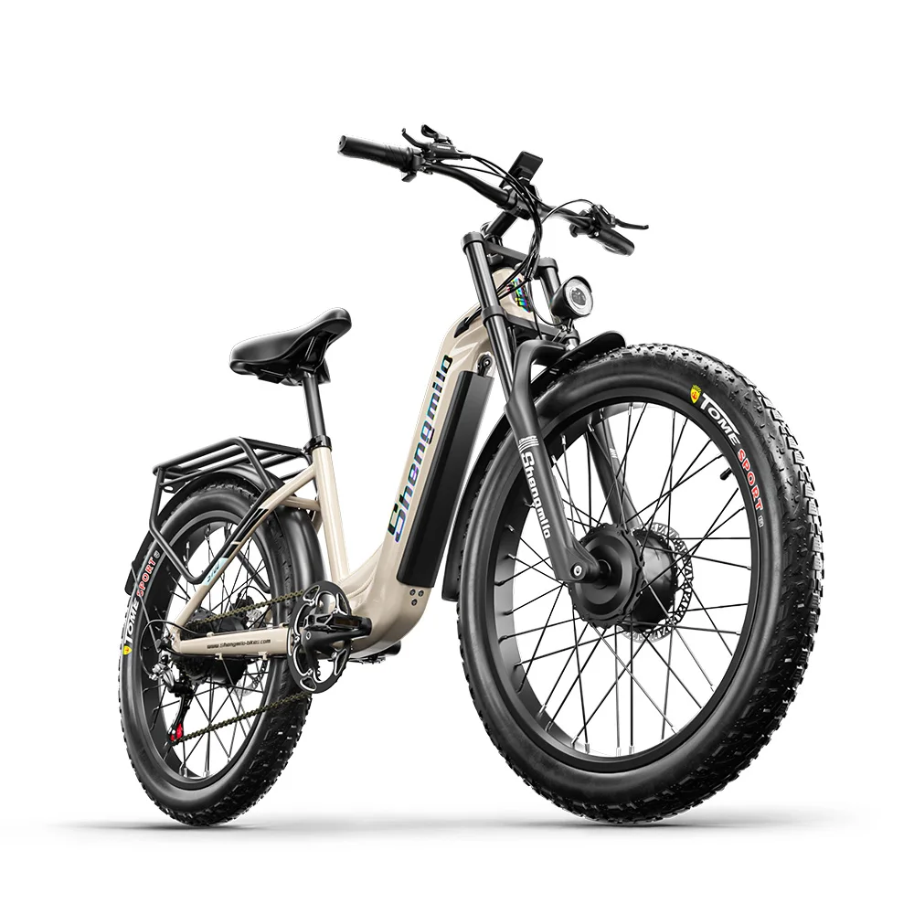 Shengmilo S700 Bicicletta elettrica per adulti 2000W Bici elettrica a doppio motore, Batteria 48V17.5AH Fat Tire Ebike, E-Mountain bike da 26 pollici, e bike