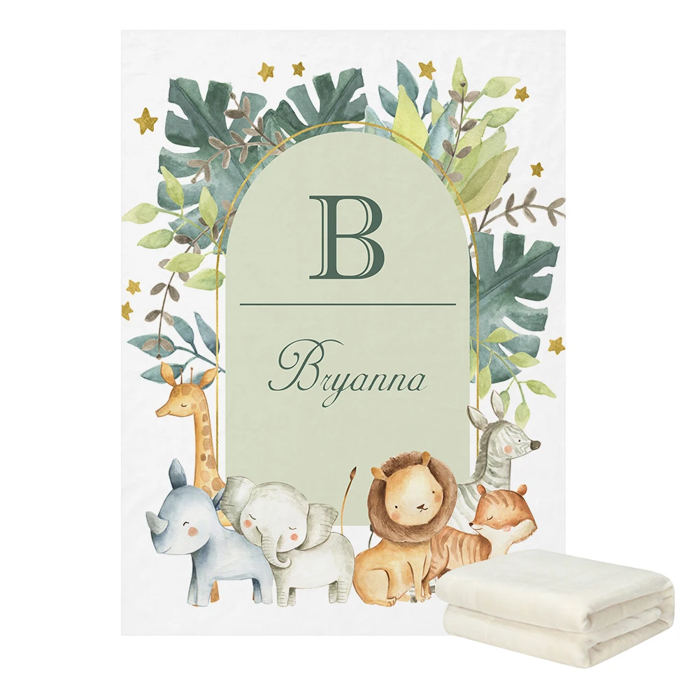 LVYZIHO Juego de cama infantil personalizado con animales salvajes - imagen 4