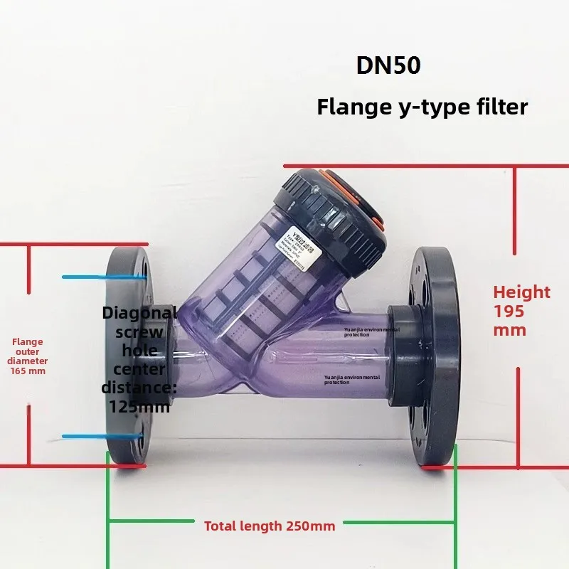 286 type UPVC national standard/American standard/Japanese standard plastic transparent Y filter DN40/50/65/80/100