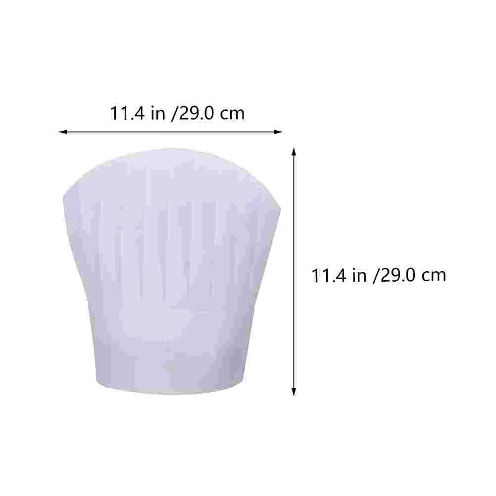 6 Pcs Chef Hat Food Server Hats Simple Catering Comfortable BBQ Cooking Non-woven Fabric Suitable Most People