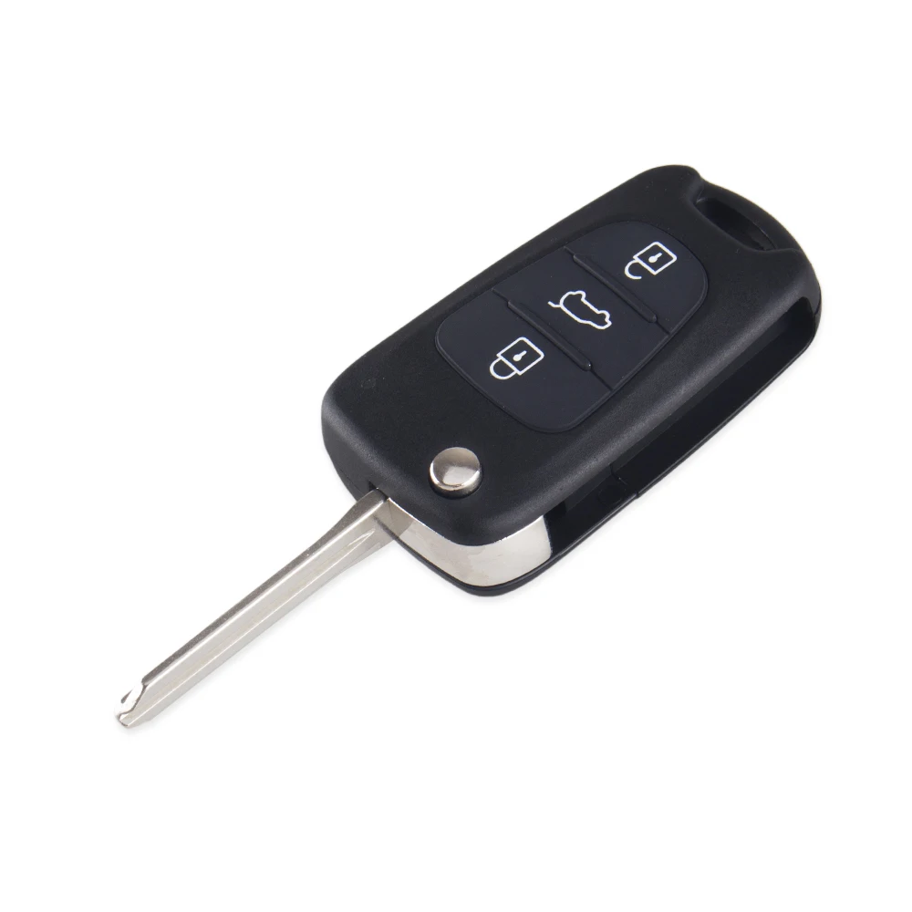 Keyyou para kia k2 k5 sorento sportage 2007 3 botão dobrável flip remoto caso chave do carro escudo lâmina esquerda