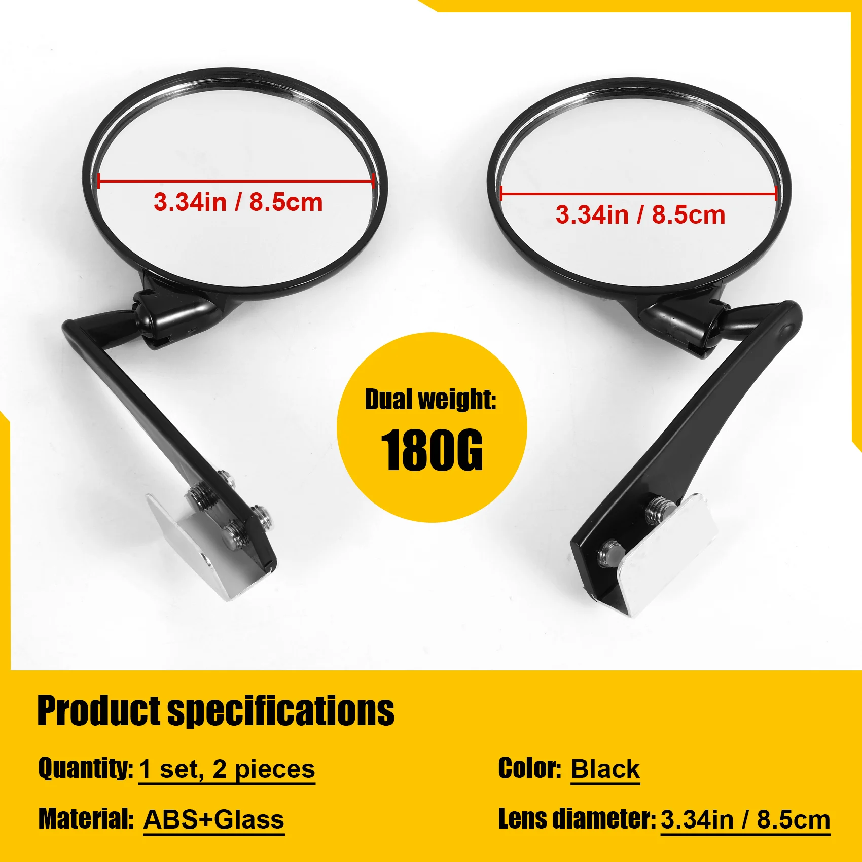 AEF3-1 مجموعة من 2 سيارة العمياء المرايا سيارة الجانب مرآة محدبة زاوية واسعة مستديرة مرآة الرؤية الخلفية للسيارة