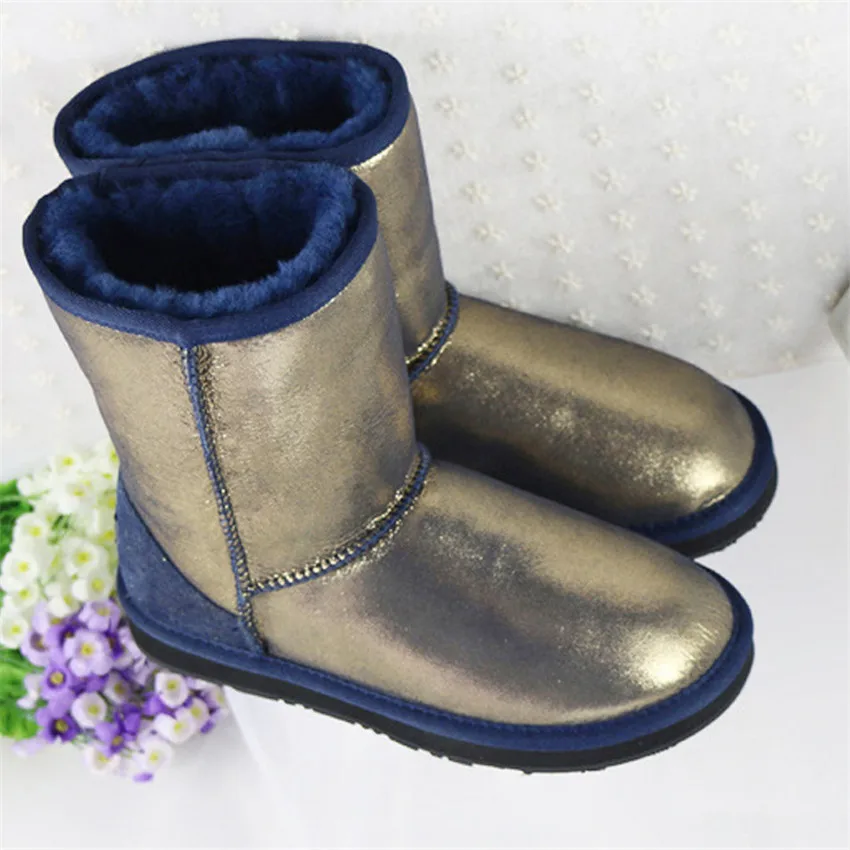 Top Quality 2025 Woman Snow Boots Sheepskin Leather Snow Boots Natural Fur Warm Wool Winter Women's Boots