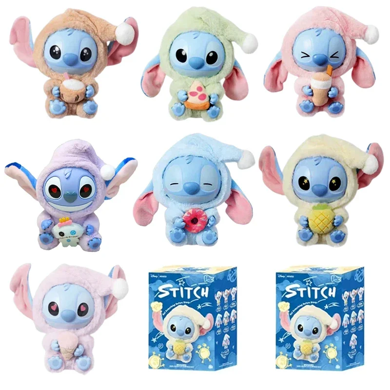 New Disney Stitch Eat Some Thing Before Sleep Series Vinyl Blind Box Bag Pendant Cute Doll Mystery Box Toy Adult Gifts